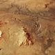A perspective view of the ancient river valley network on Mars.